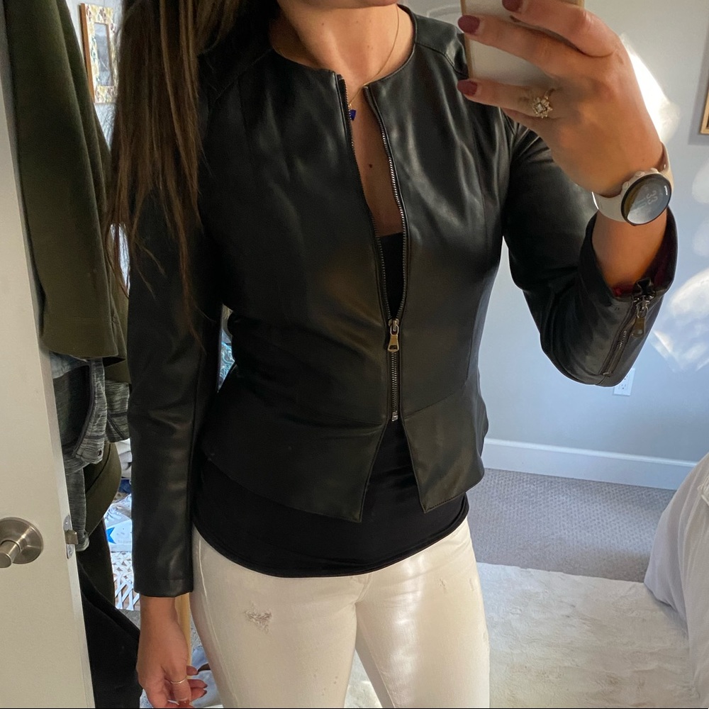 ZARA faux leather peplum jacket